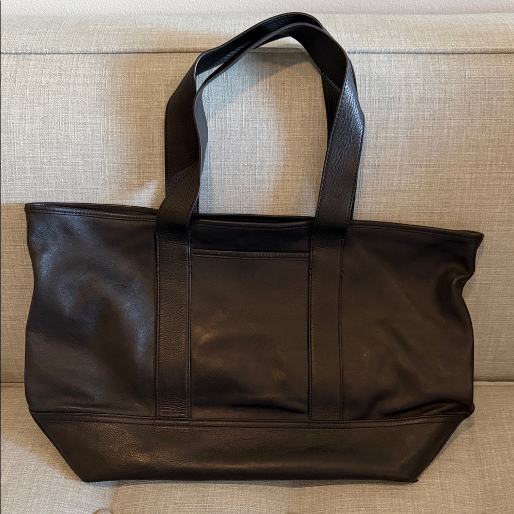 J. Crew Large Montauk Tote - Black Leather - GORGEOUS!